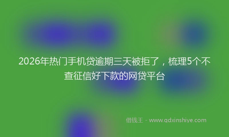 2026年热门手机贷逾期三天被拒了，梳理5个不查征信好下款的网贷平台