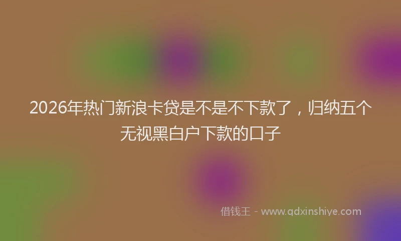 2026年热门新浪卡贷是不是不下款了，归纳五个无视黑白户下款的口子