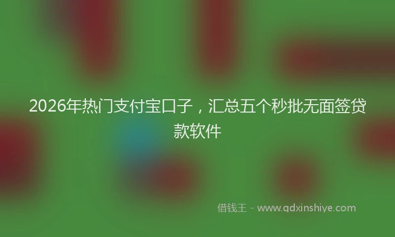2026年热门支付宝口子，汇总五个秒批无面签贷款软件