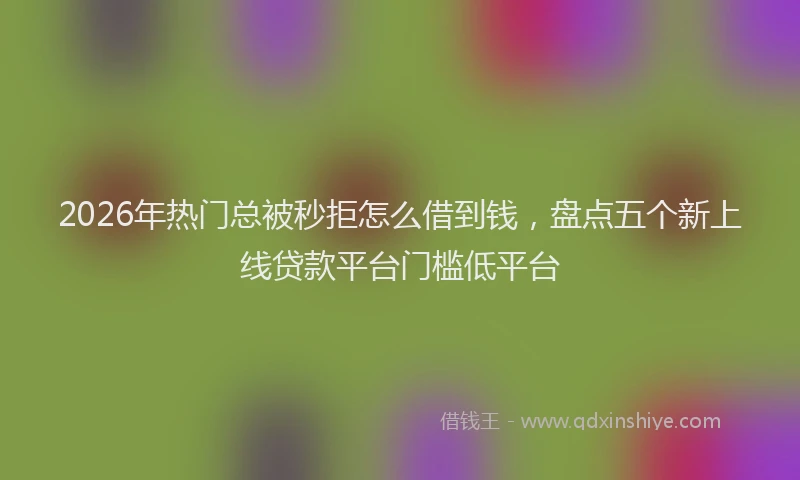 2026年热门总被秒拒怎么借到钱，盘点五个新上线贷款平台门槛低平台