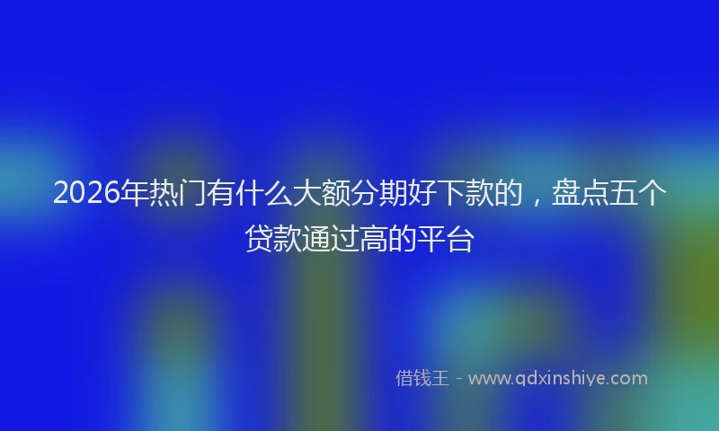 2026年热门有什么大额分期好下款的，盘点五个贷款通过高的平台