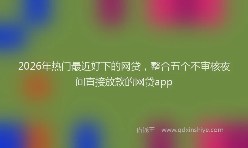 2026年热门最近好下的网贷，整合五个不审核夜间直接放款的网贷app
