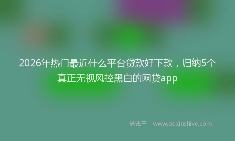2026年热门最近什么平台贷款好下款，归纳5个真正无视风控黑白的网贷app