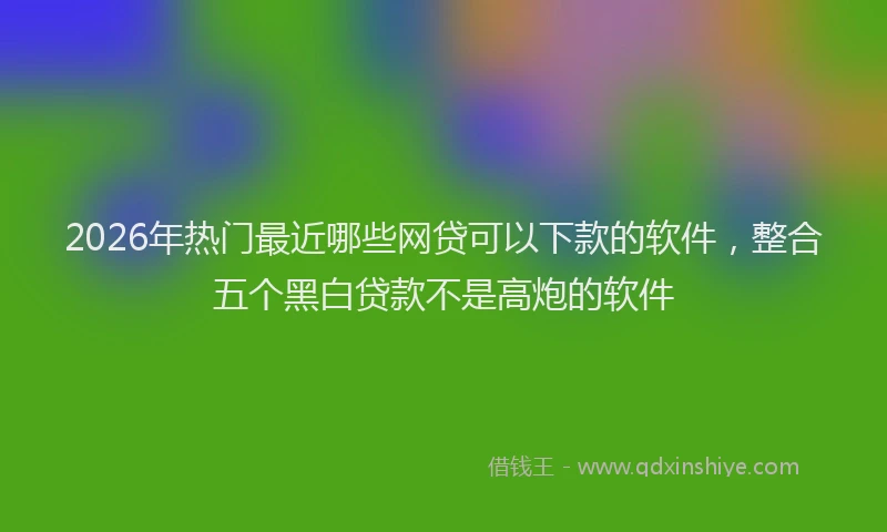 2026年热门最近哪些网贷可以下款的软件，整合五个黑白贷款不是高炮的软件