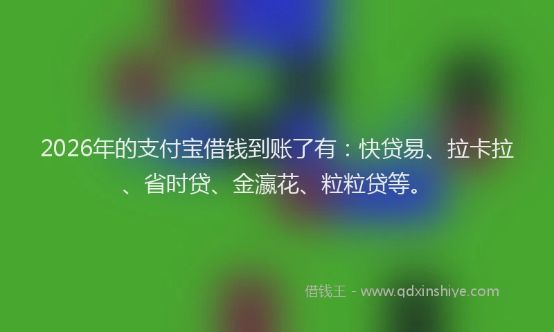 2026年的支付宝借钱到账了有：快贷易、拉卡拉、省时贷、金瀛花、粒粒贷等。