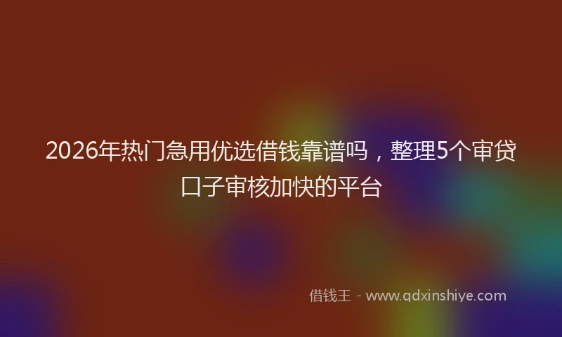 2026年热门急用优选借钱靠谱吗，整理5个审贷口子审核加快的平台