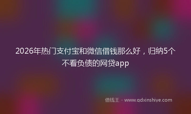 2026年热门支付宝和微信借钱那么好,归纳5个不看负债的网贷app
