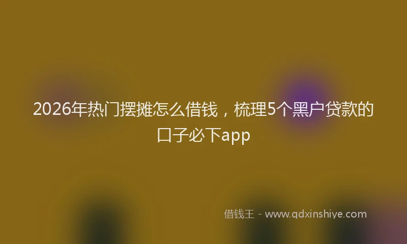 2026年热门摆摊怎么借钱，梳理5个黑户贷款的口子必下app