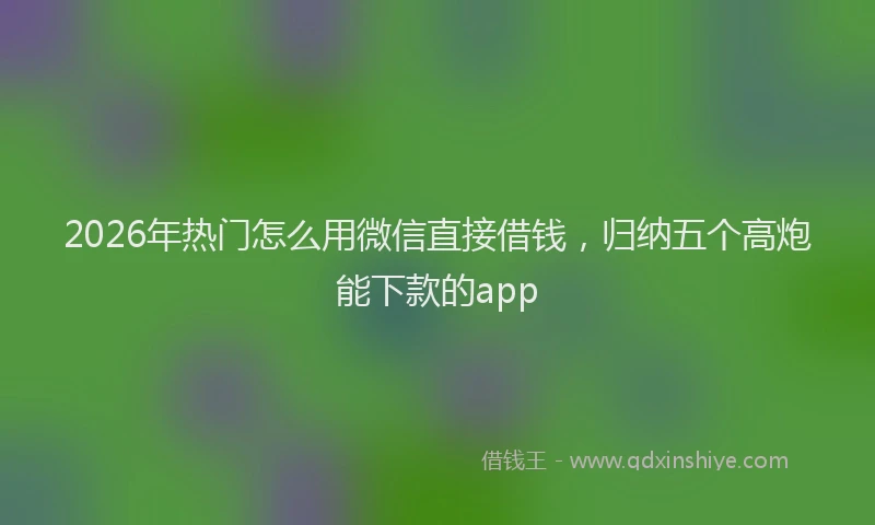 2026年热门怎么用微信直接借钱，归纳五个高炮能下款的app