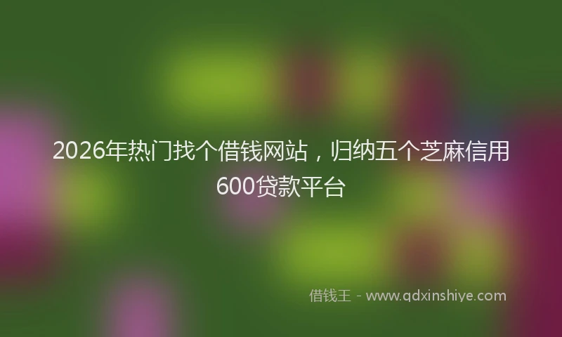 2026年热门找个借钱网站,归纳五个芝麻信用600贷款平台
