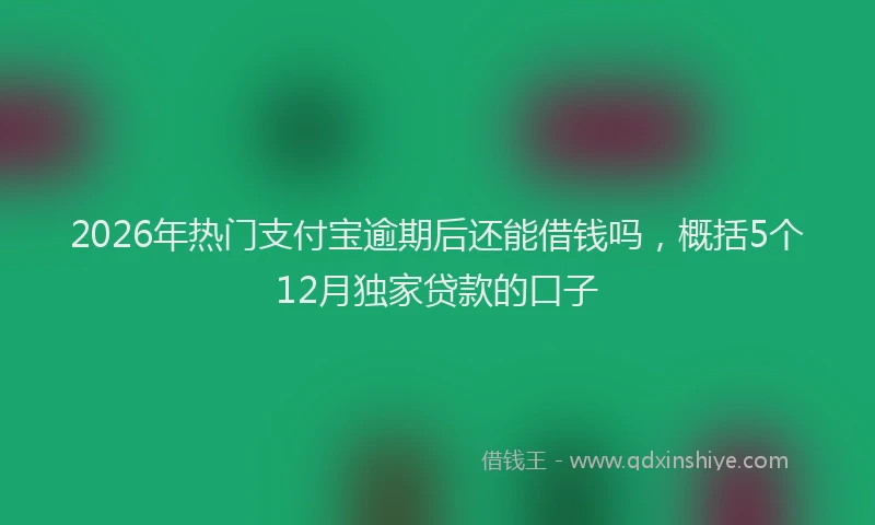 2026年热门支付宝逾期后还能借钱吗，概括5个12月独家贷款的口子