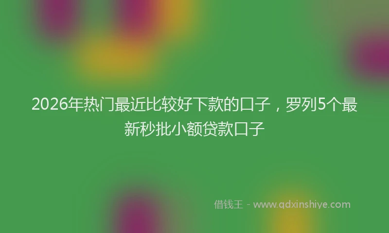 2026年热门最近比较好下款的口子，罗列5个最新秒批小额贷款口子