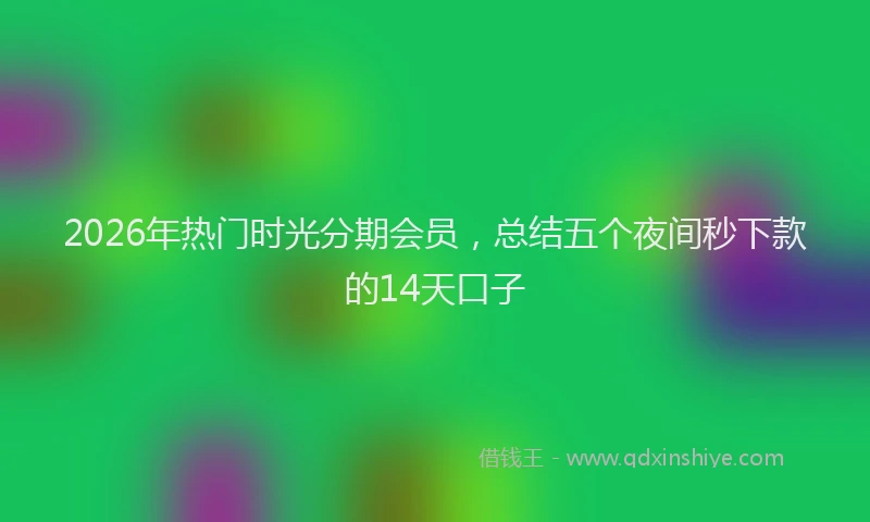 2026年热门时光分期会员，总结五个夜间秒下款的14天口子