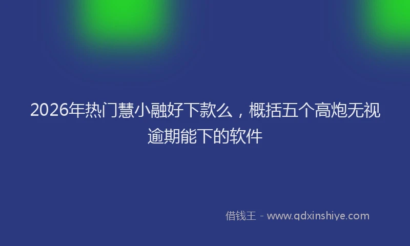 2026年热门慧小融好下款么，概括五个高炮无视逾期能下的软件