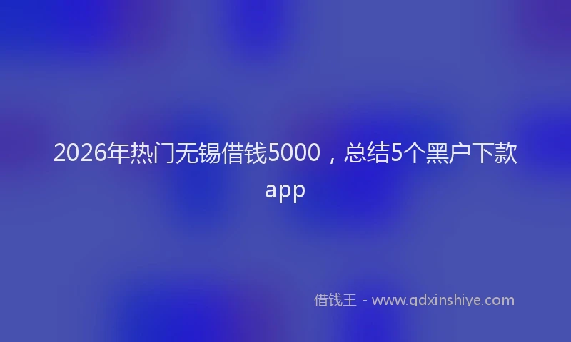 2026年热门无锡借钱5000，总结5个黑户下款app