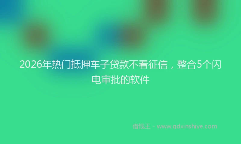 2026年热门抵押车子贷款不看征信，整合5个闪电审批的软件