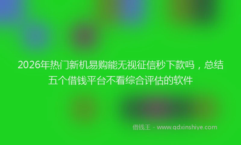 2026年热门新机易购能无视征信秒下款吗，总结五个借钱平台不看综合评估的软件