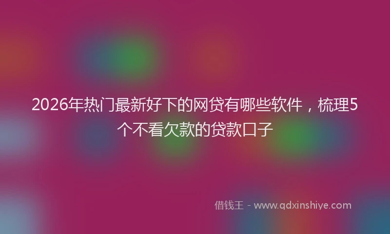 2026年热门最新好下的网贷有哪些软件,梳理5个不看欠款的贷款口子