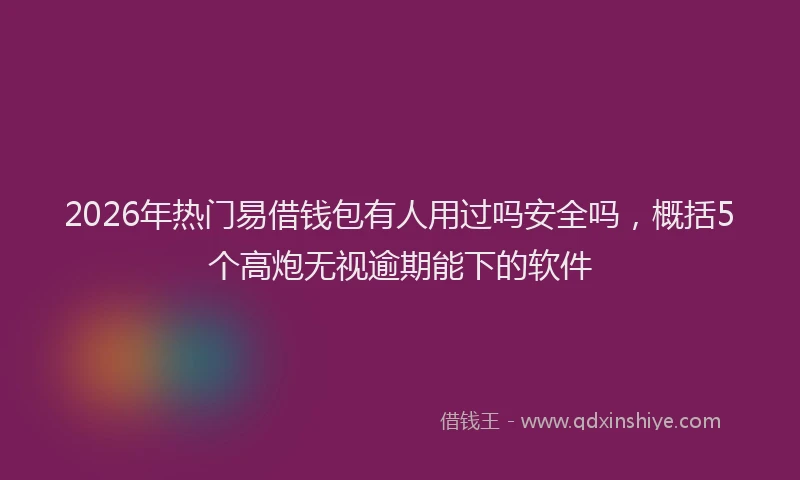 2026年热门易借钱包有人用过吗安全吗，概括5个高炮无视逾期能下的软件