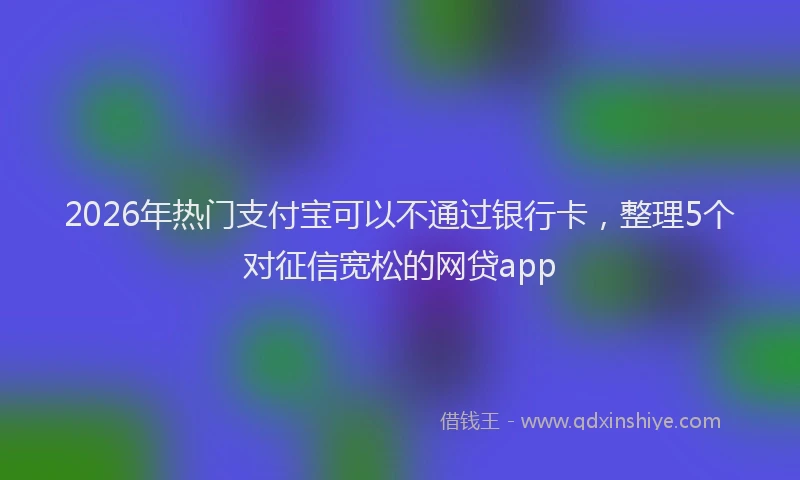 2026年热门支付宝可以不通过银行卡，整理5个对征信宽松的网贷app