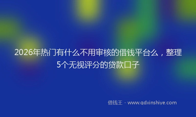2026年热门有什么不用审核的借钱平台么，整理5个无视评分的贷款口子