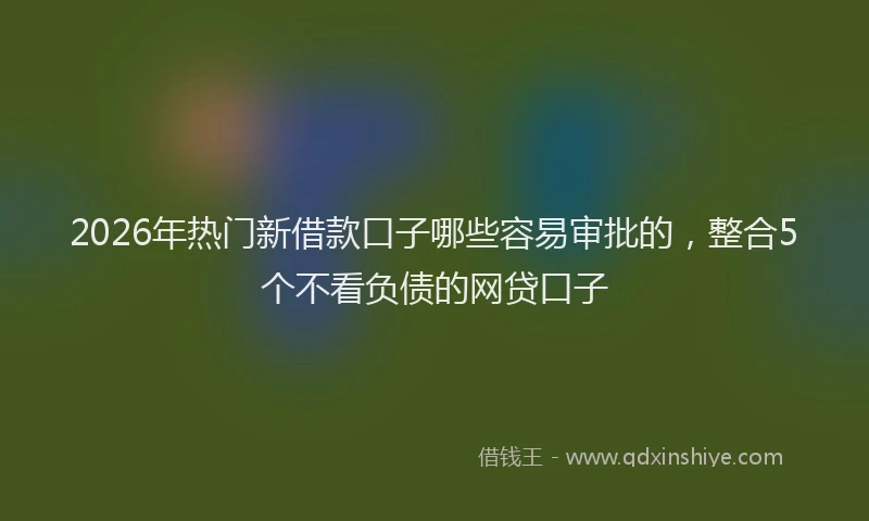 2026年热门新借款口子哪些容易审批的，整合5个不看负债的网贷口子