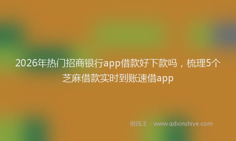 2026年热门招商银行app借款好下款吗，梳理5个芝麻借款实时到账速借app