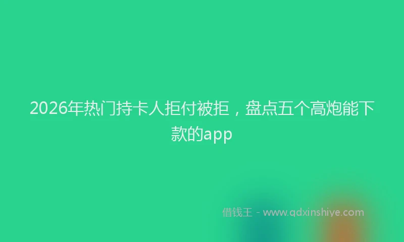 2026年热门持卡人拒付被拒，盘点五个高炮能下款的app