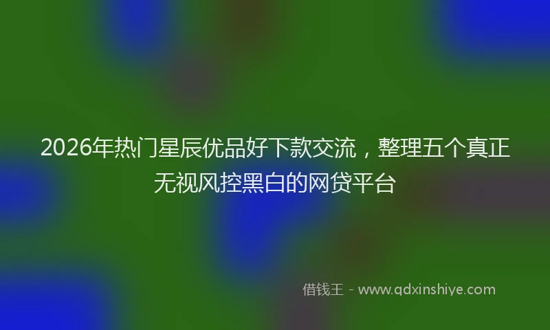 2026年热门星辰优品好下款交流，整理五个真正无视风控黑白的网贷平台