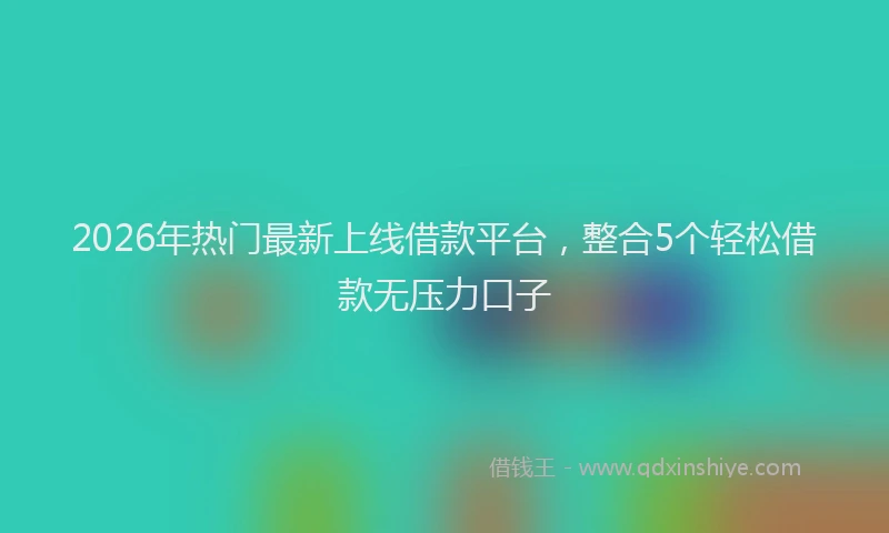 2026年热门最新上线借款平台，整合5个轻松借款无压力口子