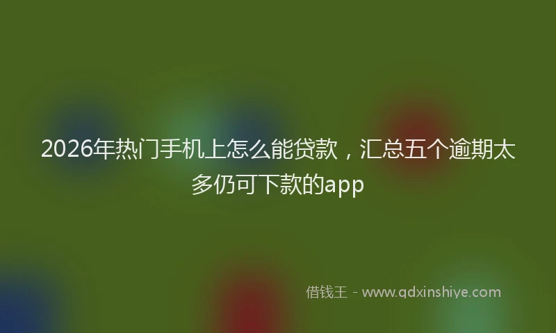 2026年热门手机上怎么能贷款，汇总五个逾期太多仍可下款的app