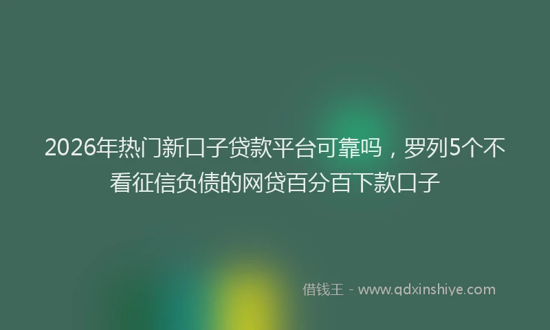 2026年热门新口子贷款平台可靠吗，罗列5个不看征信负债的网贷百分百下款口子