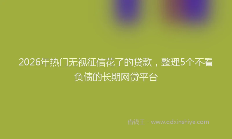 2026年热门无视征信花了的贷款，整理5个不看负债的长期网贷平台