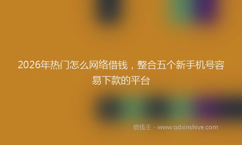 2026年热门怎么网络借钱，整合五个新手机号容易下款的平台
