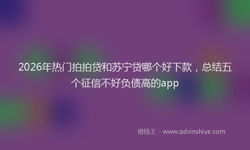 2026年热门拍拍贷和苏宁贷哪个好下款，总结五个征信不好负债高的app