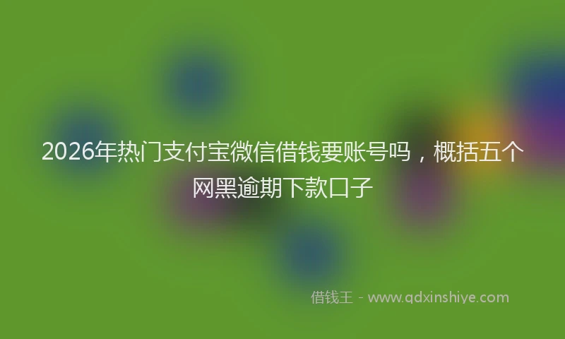 2026年热门支付宝微信借钱要账号吗，概括五个网黑逾期下款口子