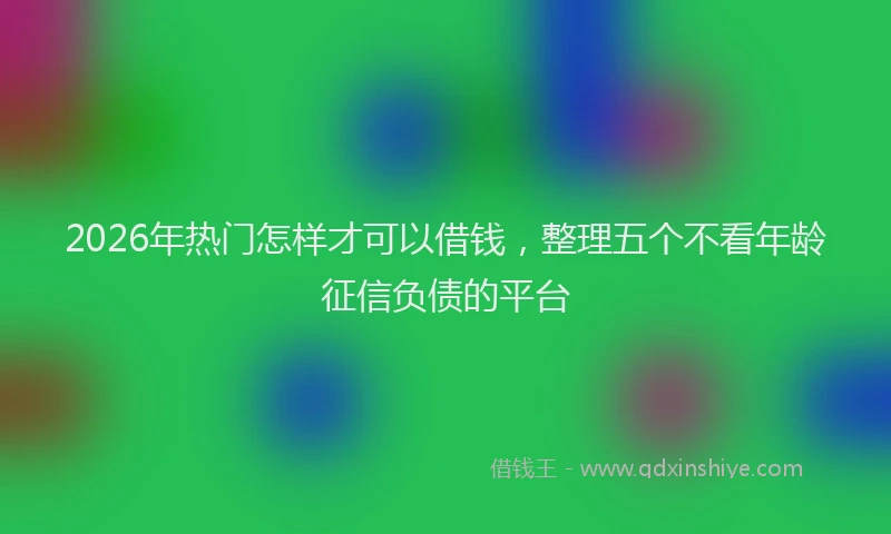2026年热门怎样才可以借钱，整理五个不看年龄征信负债的平台
