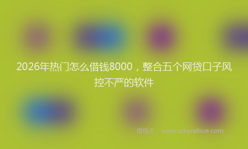 2026年热门怎么借钱8000，整合五个网贷口子风控不严的软件