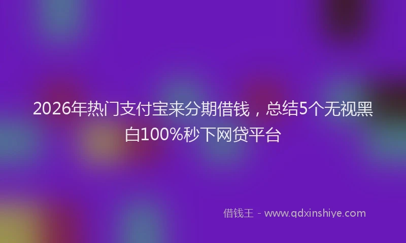 2026年热门支付宝来分期借钱，总结5个无视黑白100%秒下网贷平台