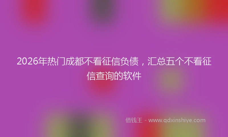 2026年热门成都不看征信负债,汇总五个不看征信查询的软件