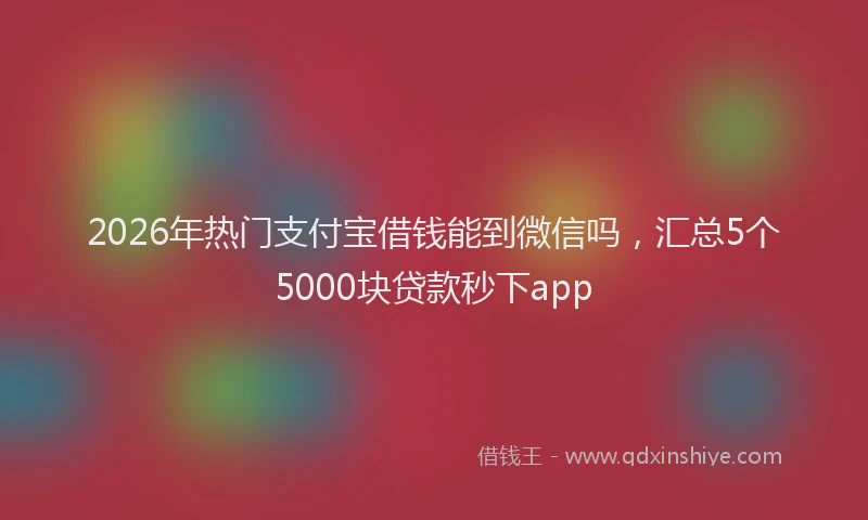 2026年热门支付宝借钱能到微信吗，汇总5个5000块贷款秒下app
