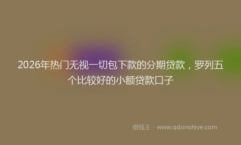2026年热门无视一切包下款的分期贷款，罗列五个比较好的小额贷款口子