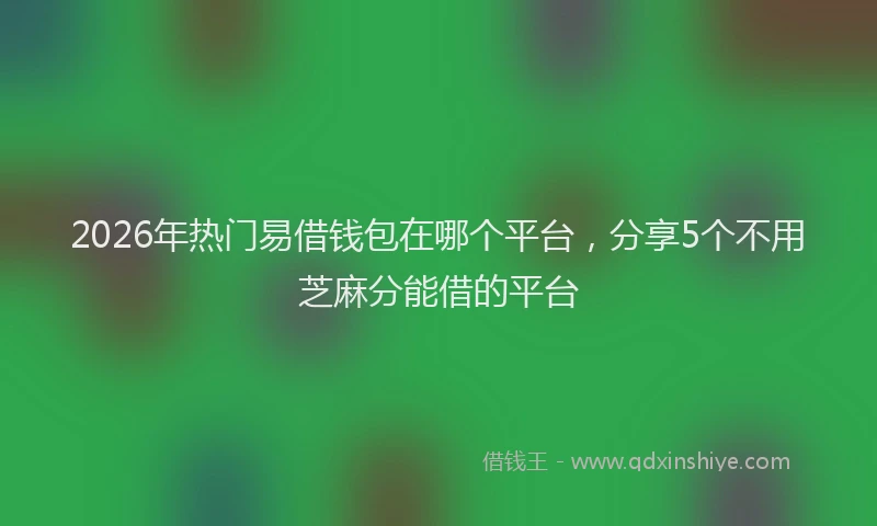 2026年热门易借钱包在哪个平台，分享5个不用芝麻分能借的平台