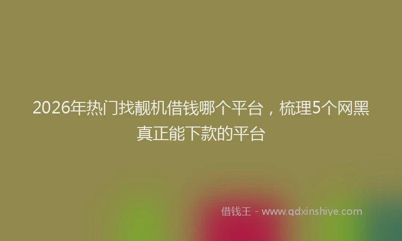2026年热门找靓机借钱哪个平台，梳理5个网黑真正能下款的平台