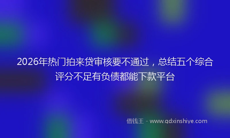 2026年热门拍来贷审核要不通过，总结五个综合评分不足有负债都能下款平台