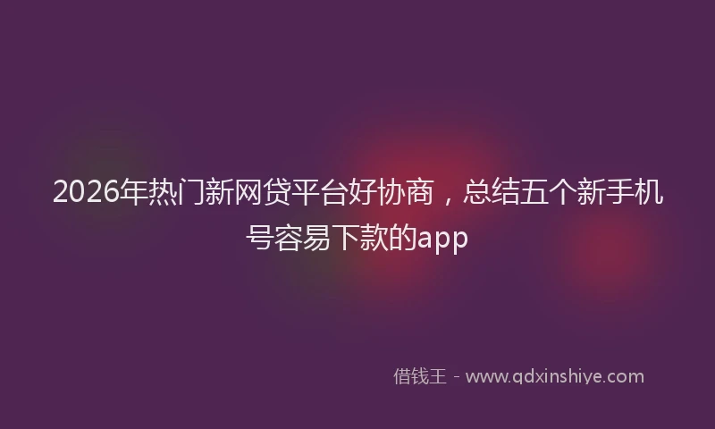 2026年热门新网贷平台好协商，总结五个新手机号容易下款的app