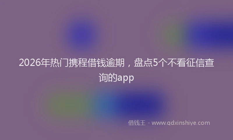 2026年热门携程借钱逾期，盘点5个不看征信查询的app