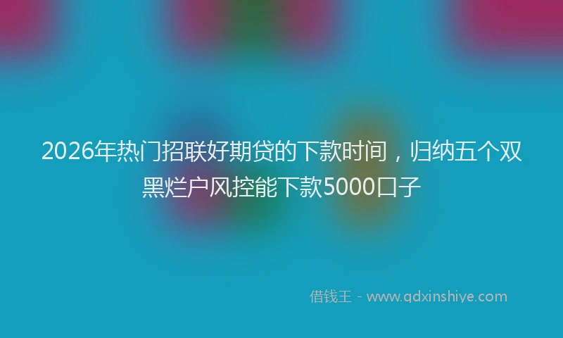 2026年热门招联好期贷的下款时间，归纳五个双黑烂户风控能下款5000口子