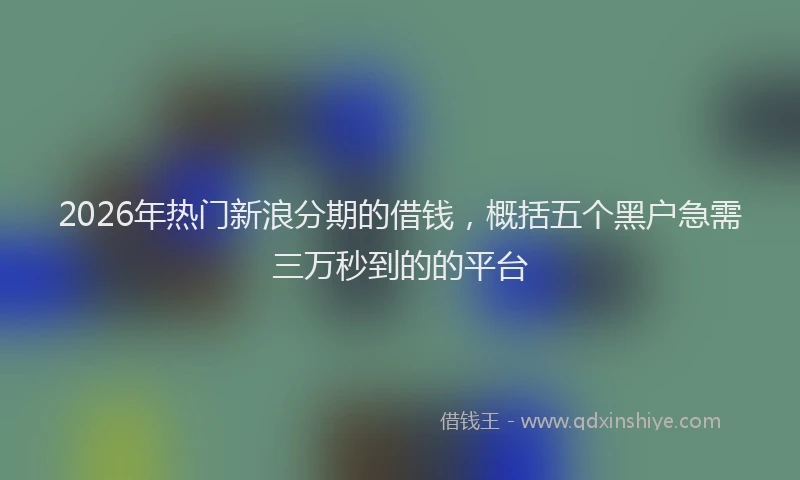 2026年热门新浪分期的借钱，概括五个黑户急需三万秒到的的平台