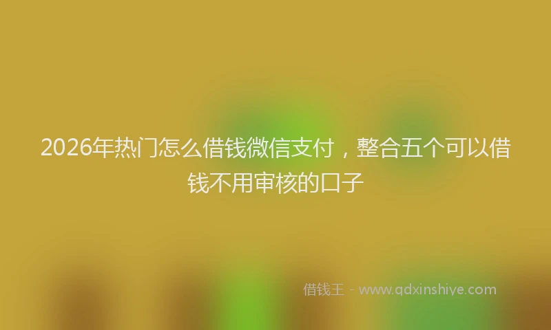 2026年热门怎么借钱微信支付,整合五个可以借钱不用审核的口子